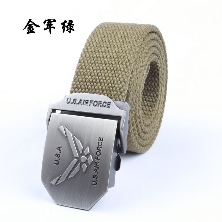 Air Force New Canvas Belt Men Quần dày dệt thường Quần dày Thắt lưng dài - Thắt lưng dây nịt bụng