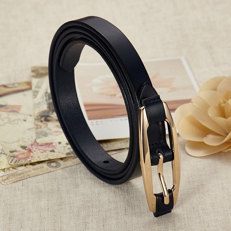Bánh xe cũ thời trang top top da bò nữ đai mỏng Phiên bản Hàn Quốc của khóa retro pin khóa với váy - Thắt lưng dây thắt lưng nam