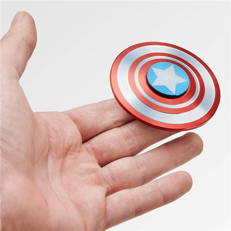 Captain America fidget spinner aluminum alloy shield spider man edc class boring artifact boy decompression toy