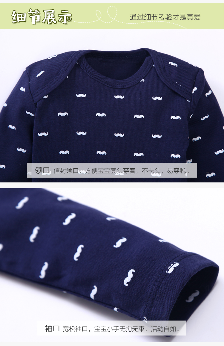 Nam bé túi rắm quần áo mùa xuân và mùa thu dài tay tam giác mũ jumpsuit mùa thu và mùa đông cơ sở nữ quần áo trẻ em bông thiết kế bụng quần áo trẻ sơ sinh thu đông