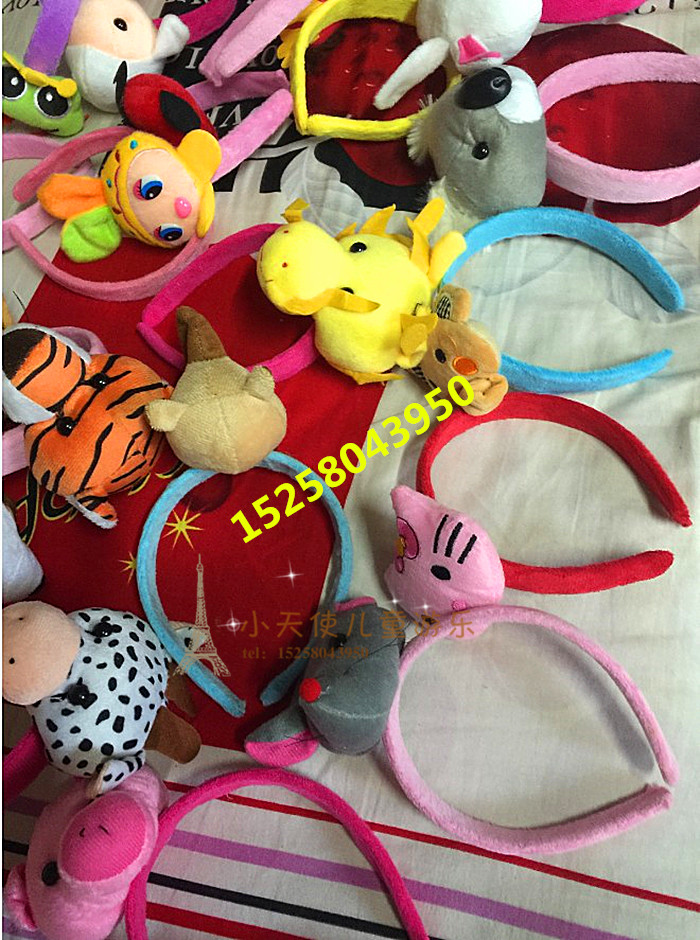 Direct selling plush sunflower insect animal fruit hair band children show cartoon headwear game hair band