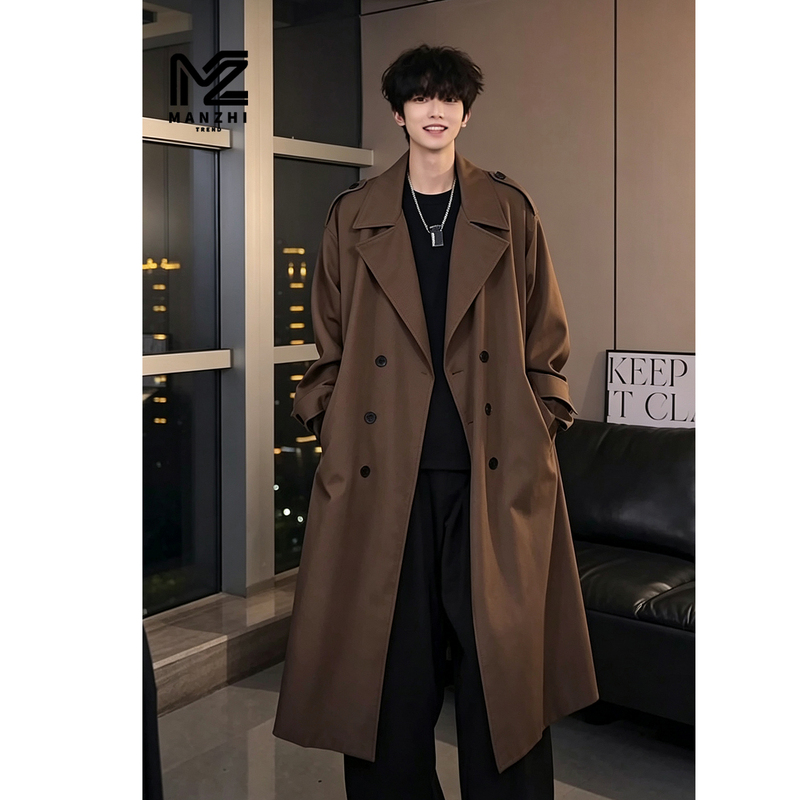 2026 Autumn and Winter New Over-The-Knee Trench Coat for Men, Mid-Length Workwear Coat, Plus Size, High-End Men's Clothing 2026 Autumn and Winter New Over-The-Knee Trench Coat for Men, Mid-Length Workwear Coat, Plus Size, High-End Men's Clothing