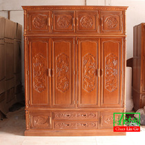 Pineapple Gwood landscape wardrobe solid wood four seasons flower top cabinet Chinese carved storage wardrobe hanging wardrobe mahogany furniture