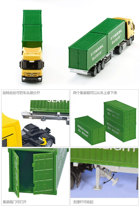 Đức SIKU Shigao Mercedes-Benz container xe tải U3921 xe hợp kim tĩnh mô hình món quà đồ chơi 1:50