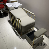 Hair salon net celebrity half-lying shampoo bed Barber shop flushing bed high-end ceramic basin simple sitting hair salon special