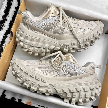 Putian Paris Tire Shoes for Men and Women, Spring 2026 New Model, Thick-Soled, Height-Increasing, Durian Sole, Tank Dad Shoes for Men