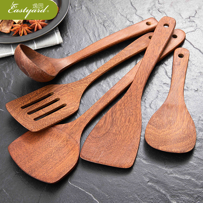 Wood shovel not covered with pan special soup spoon Chicken Wings Wood Pan Shovel Fried Vegetable Shovel Home Solid Wood Kitchenware Long Handle High Temperature Resistant