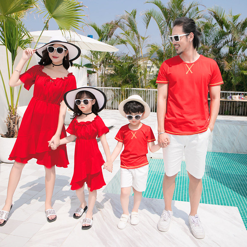 Frying Street parent and child dress in summer 2022 new tide family dress all family dress suit