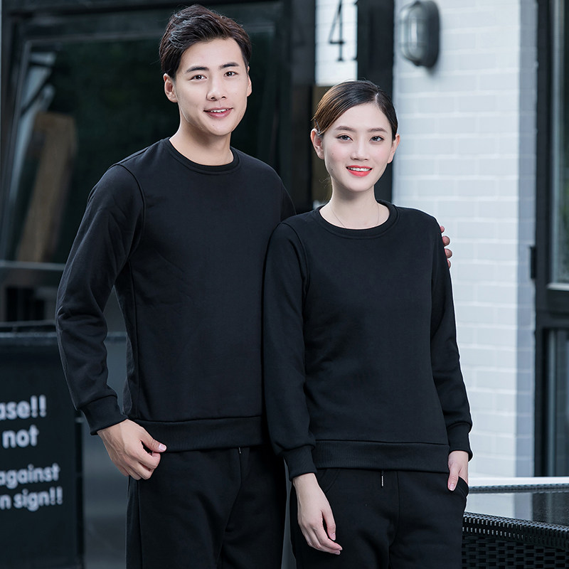 Workwear clothes custom logo hot pot shop catering service employees dress round collar plus thick autumn and winter clothing for men and women