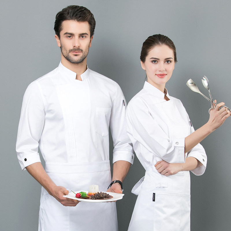 70% sleeve chefs serving the Four Seasons Egg Cake Shop Baking Framed Florist Costume Catering Kitchen chefs in the sleeves