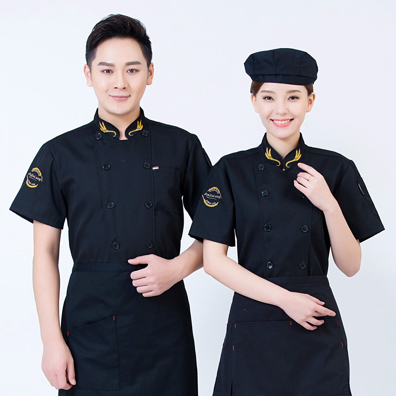 Chef suit men's short-sleeved summer thin section Hotel hotel catering kitchen kitchen bakery Chef suit customization