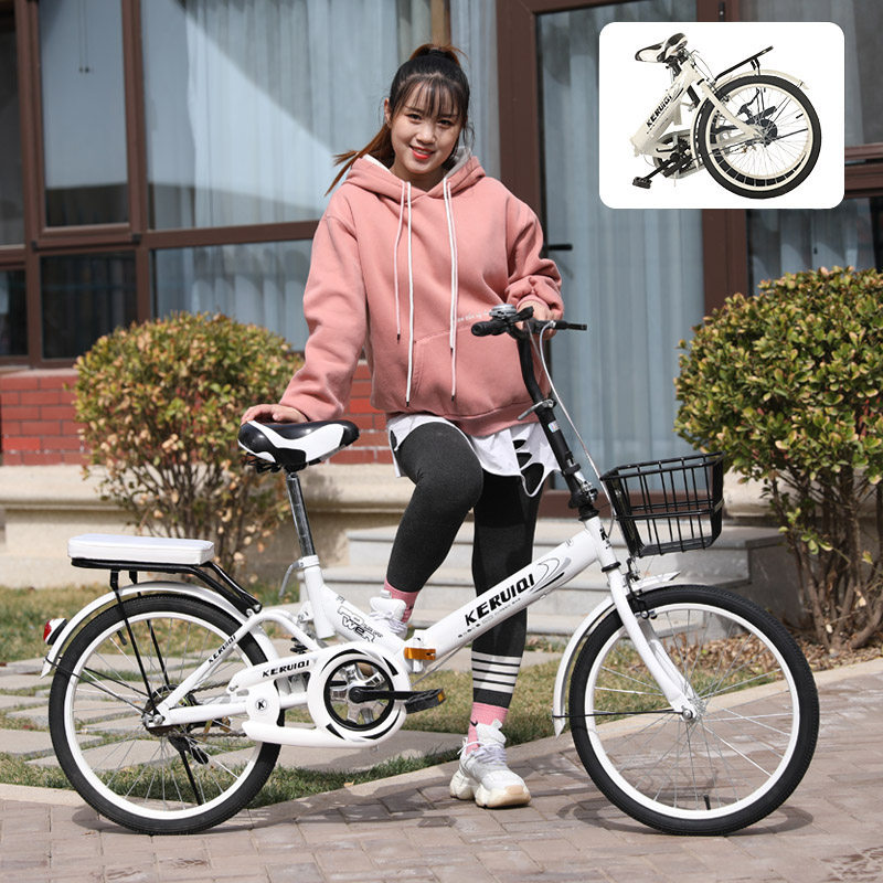 Folded bicycle female ultra - light portable adult to work 22 20 inch shock absorption without installing student bicycle children