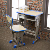 Student desk double bar table double column desk and chair tutoring class study table primary and secondary school students school desk and chair can be raised and lowered