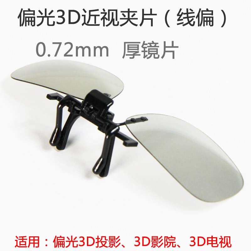 3D stereo projection 3D spectacle projection line polarized polarized 3D glasses myopia clamping sheet mirror clip