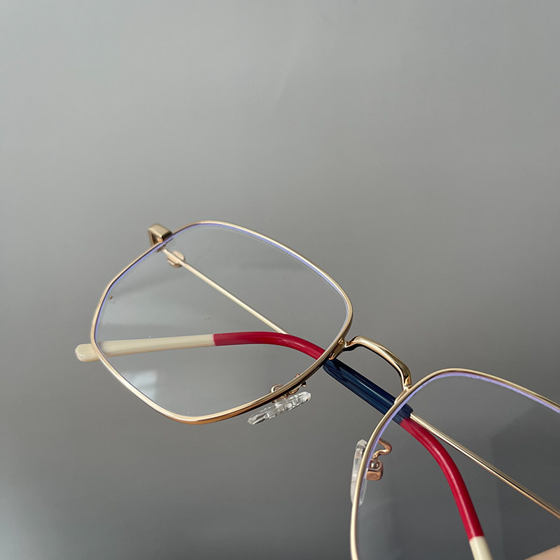 Korean version of polygonal Ni Ni Tongan metal eye frame Men's slim radiation-resistant myopia glasses Female retro Grand Box