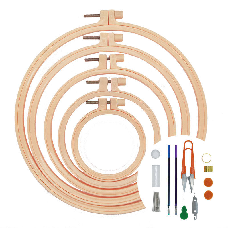 Embroidery cross stitch tools Embroidery accessories Embroidery shed ring Embroidery stretch fixed ring Round hanger shelf 5-piece set