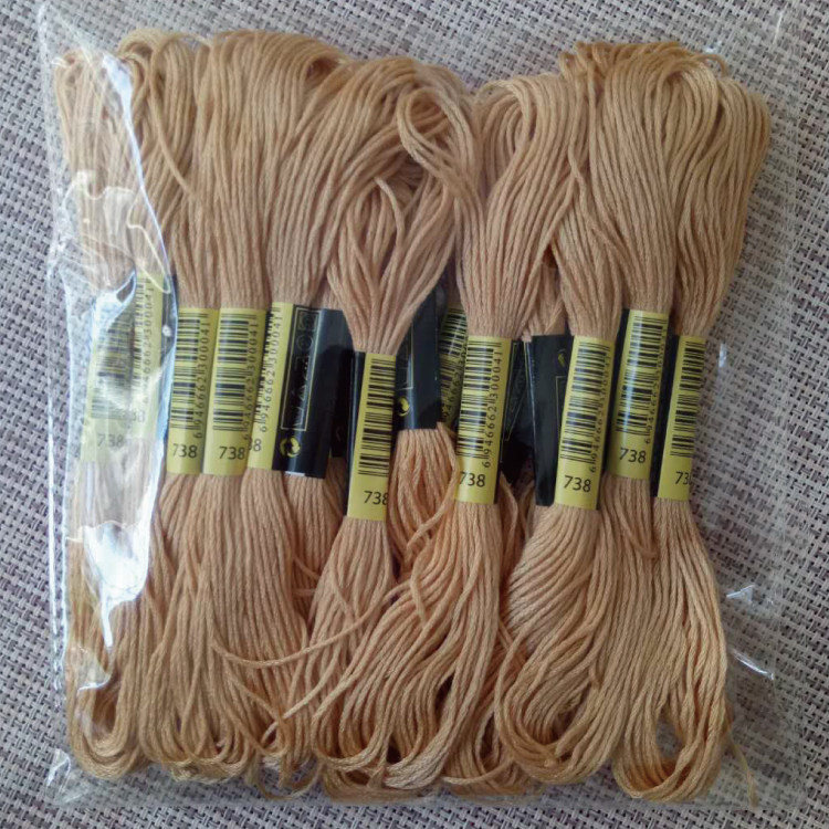 Cross-stitch embroidery thread 738 thread number 10 pieces each 8 meters 6 strands of supplementary line insole embroidery wool felt cotton thread