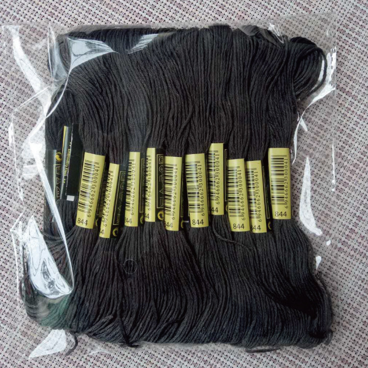 Cross stitch embroidery thread 844 thread number 10 pieces each 8 meters 6 strands of supplementary line Insole embroidery poke poke music cotton thread