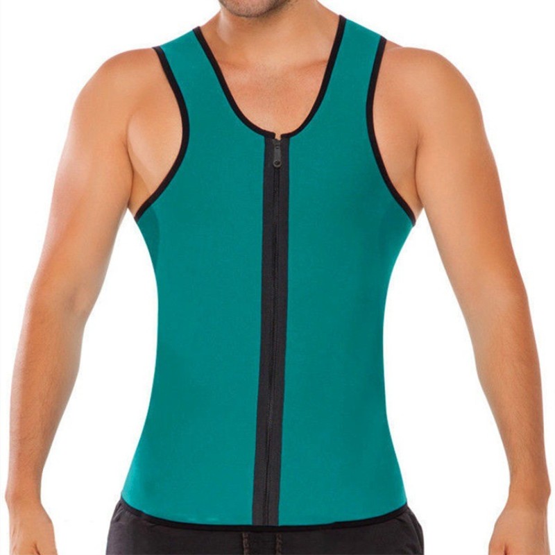 Self-heating men's sports vest Neoprene corset Ultra-fast wicking belly zipper shapewear