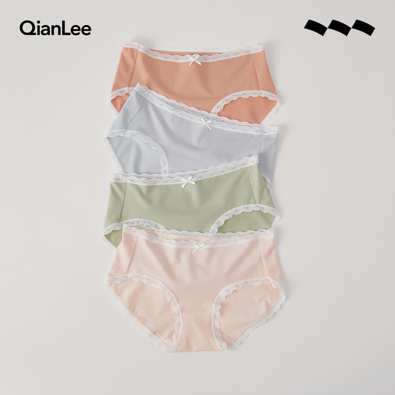 Xinjiang Long-Staple Cotton Women's Underwear, Pure Cotton Crotch, Mid-Waist, Antibacterial, Breathable, Seamless Panties, Girly Style Xinjiang Long-Staple Cotton Women's Underwear, Pure Cotton Crotch, Mid-Waist, Antibacterial, Breathable, Seamless Panties, Girly Style
