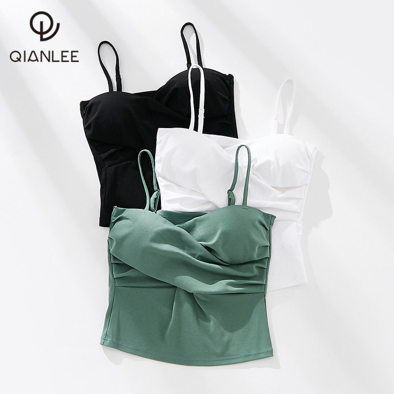 Harness vest female inner lap with chest cushion integrated with bottom outside wearing pure cotton thin section Summer 100 hitch back mesh red