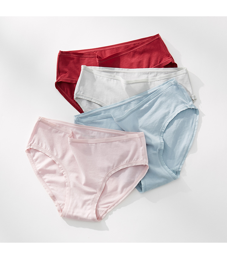 Đồ lót 4 hình tam giác nữ cotton mid-eo eo đồ lót phụ nữ thoải mái đầu túi quần nữ sinh viên 衩 không có dấu vết mỏng - Vòng eo thấp áo lót nam