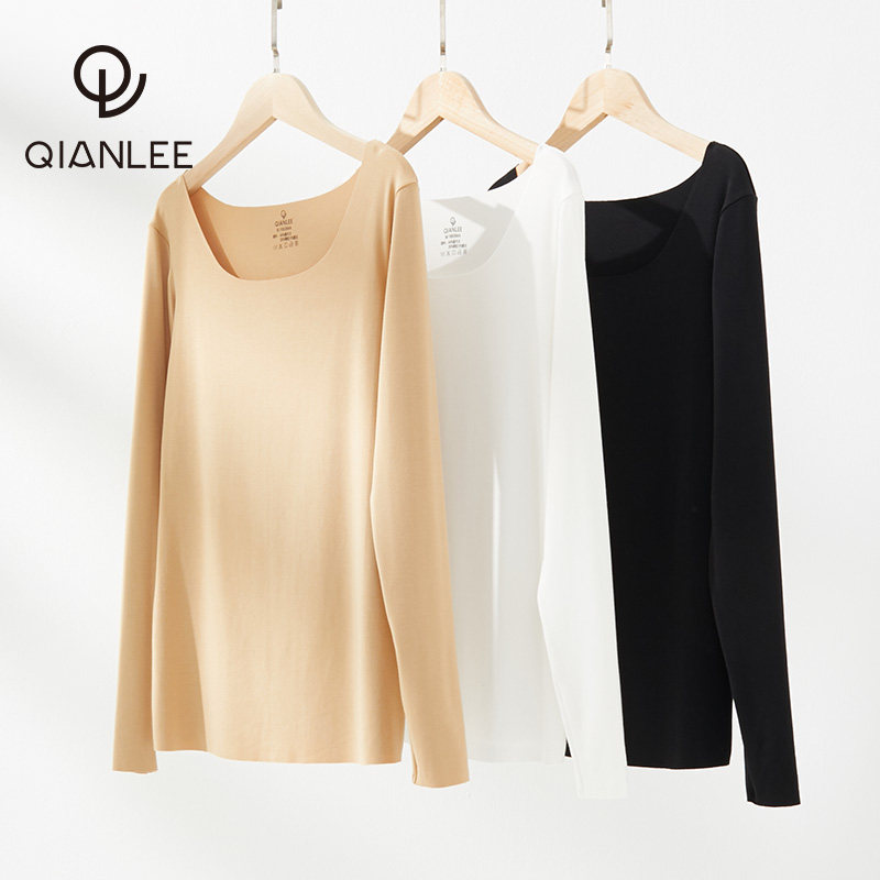 Modale Low Collar Inside Lap No Marks in Flesh Color Underwear Blouses for a Invisible Slim Fit in the Modale Complexion Underwear