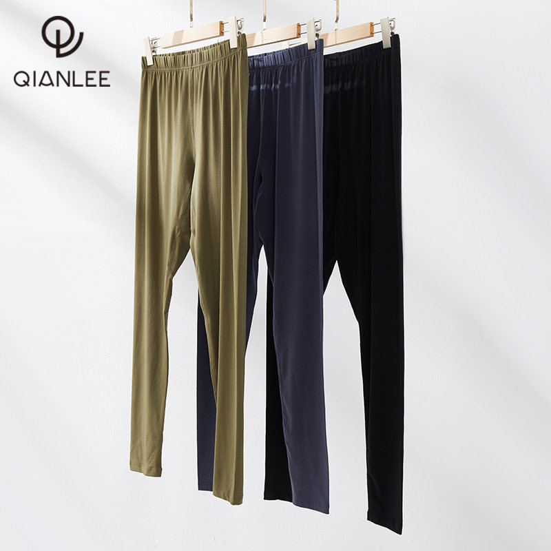 2 pieces of autumn pants men's modal cotton thin leggings wear cotton wool pants pants pants men's thread pants slim fit Spring and Autumn Winter