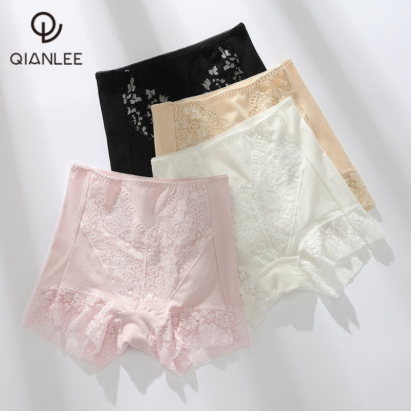 2 Four corner underpants female pure cotton All cotton crotch Waist Lace Lace Safety Pants Spring Summer Beating Bottom Four Corner Shorts Head Thin