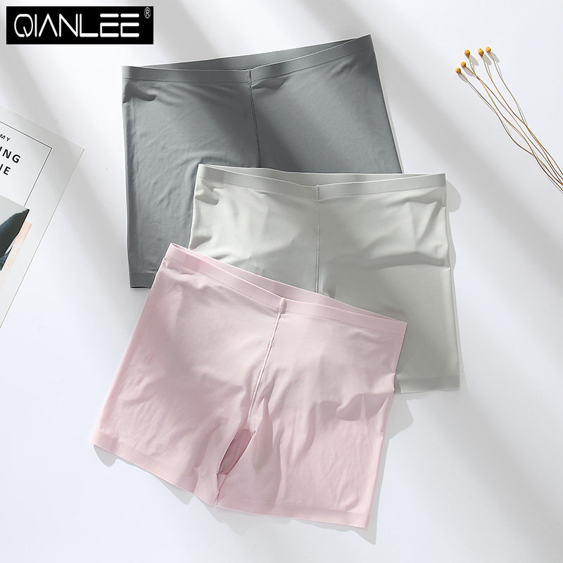 Four Corner Briefs Female Ice Silk No Marks Safety Pants Anti Walk Lady Corner Shorts Safety Pants Safety Pants Head Pure Cotton Crotch Summer Thin