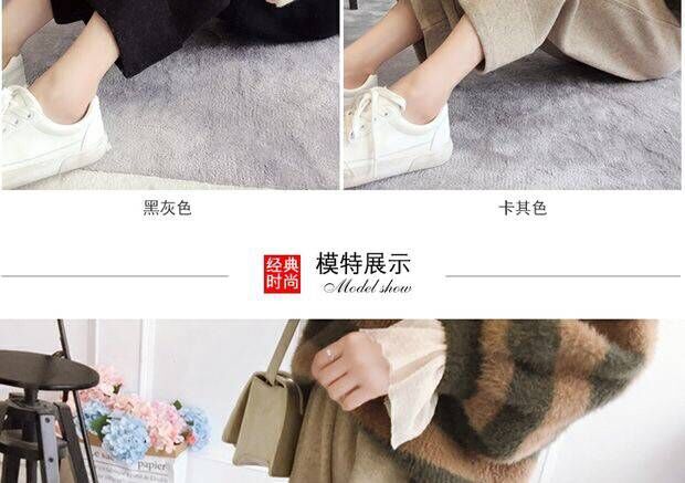 Phụ nữ mang thai quần len ống rộng mùa thu đông 2018 mới cao eo thẳng phiên bản Hàn Quốc nâng nịt bụng dày chín quần thủy triều đồ bầu giá rẻ