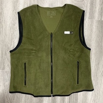 03 Velvet Vest Mens Winter Casual Warm Earthy Yellow Green Vest Fleece Zipper Solid Color Vest 03 Velvet Vest