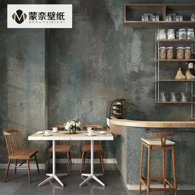 Retro industrial wind cement gray wallpaper personality dining room clothing store Hotel background solid color plain American wallpaper