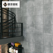 Antique iron industrial style wallpaper Retro restaurant hotel bar clothing store Gray plaid hair salon wallpaper
