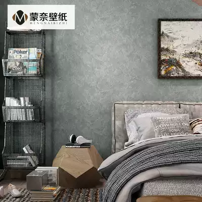 American retro cement gray wallpaper plain solid color wallpaper Nordic modern minimalist dining room hotel industrial style