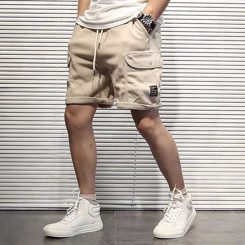 American Breathable Cargo Shorts Men's Summer Sports and Leisure Pants Heavy Knitted Shorts Ami Khaki Trend