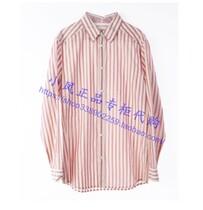 Three standard Complete River Tooth River Tooth Student Fan Striped long sleeve shirt men 19RU104650