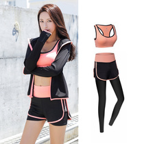 Yoga clothes fitness yoga pants fake two pieces of anti-light Women tight elastic quick-drying sports pants running pants under