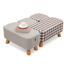 Changing shoes stool Home doorway entrance door to door solid wood wearing shoes stool soft bag cushion strip bench cloth Sofa Stool