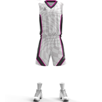 Uniforme de basket-ball simple face imprimé numérique pour enfants nouvelle combinaison dentraînement de sport à carreaux pour adolescents été 2024