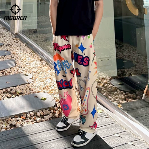 Шелковые спортивные летние баскетбольные дышащие штаны, в американском стиле, свободный прямой крой