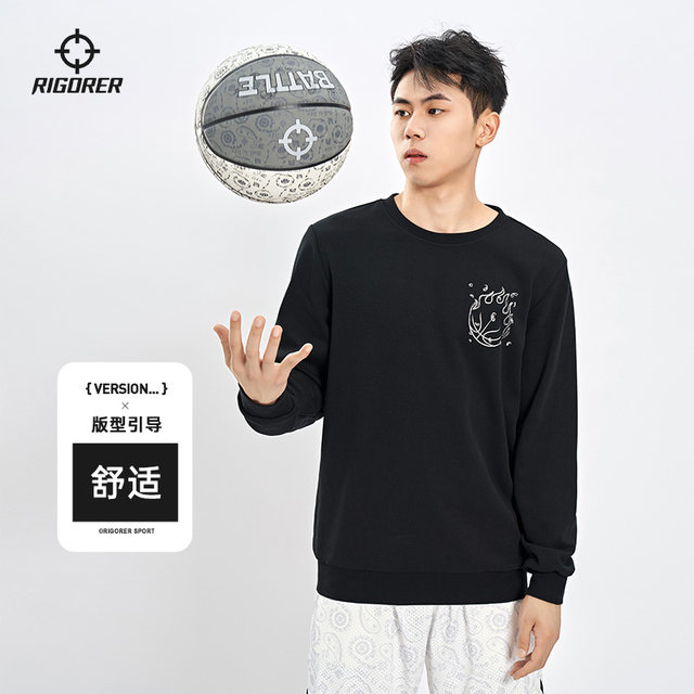 Zhizhe sweatshirt ຜູ້ຊາຍຄໍຮອບ pullover ພາກຮຽນ spring ເສື້ອທີເຊີດແຂນຍາວຂອງບ້ວງອົງປະກອບພິມບາດເຈັບແລະວ່າງສີແຂງ.