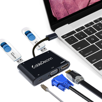 usb3 1 type-c to vga hdmi with charging keyboard U disk five-in-one converter computer notebook