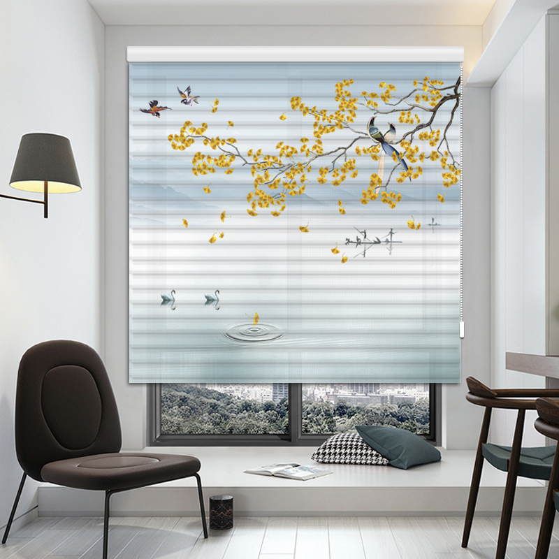 Shutters blinds shade without punching hole installation roll pull and landing environmental protection shade Shangri La curtain curtain curtain