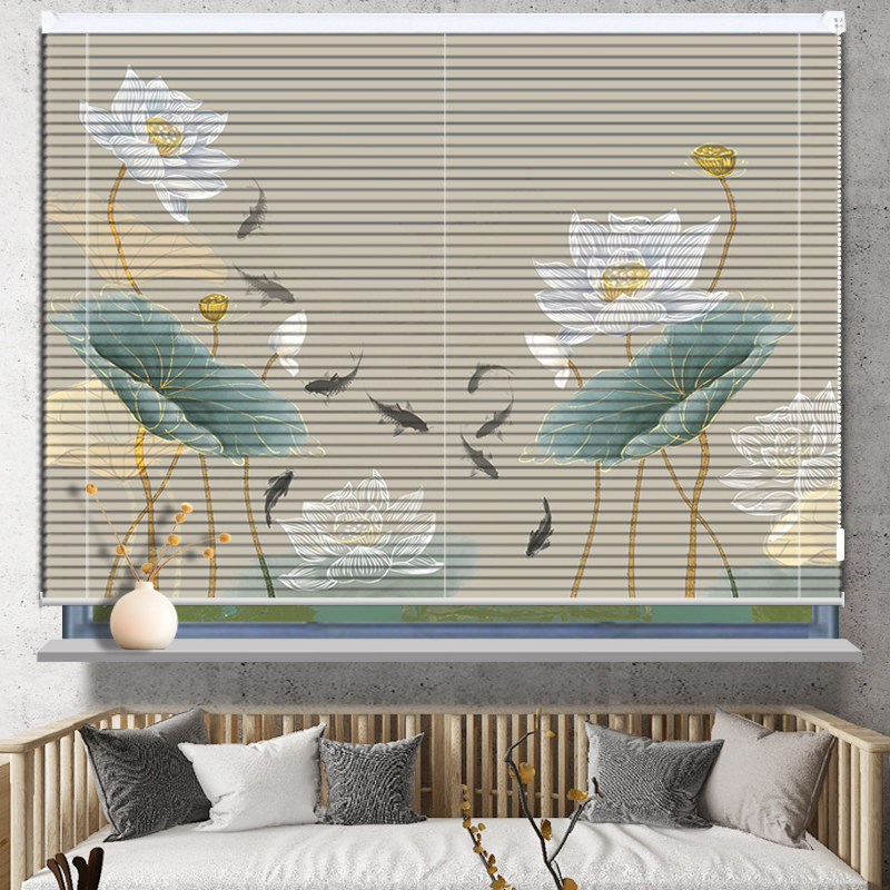 New Chinese aluminum alloy shutter curtain office Living room Bathroom Kitchen Shades waterproof and perforated pull beads