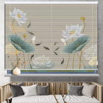 New Chinese style aluminum alloy blinds office living room bathroom kitchen hidden hole punch-free blinds roller blinds