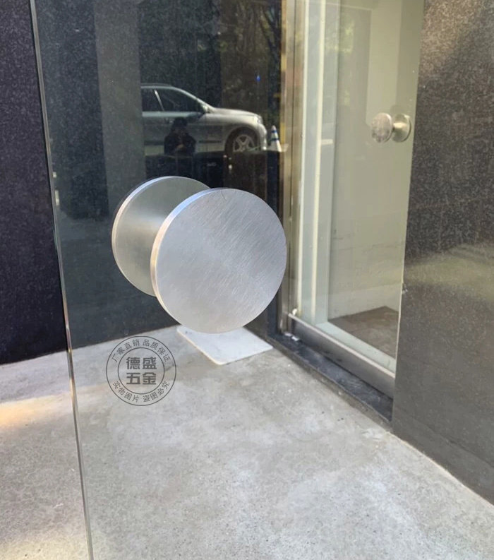Round stainless steel colour gate handle modern minimalist ground spring glass wooden door shop armrests personality Nordic wind handle