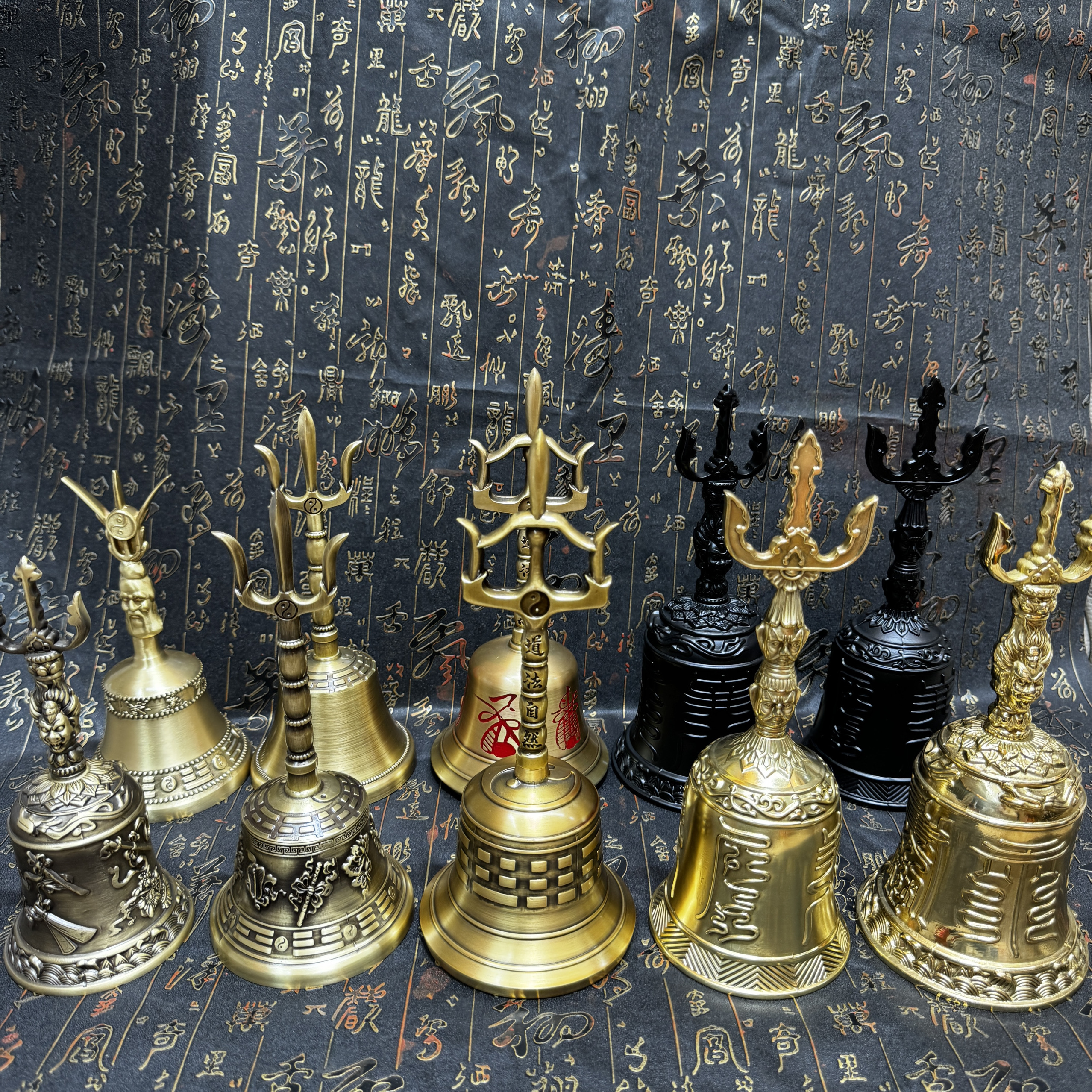 銅製八仙鈴 三清鈴 三叉法器 道家用品太極八卦鈴 鎮宅辟邪 開運風水 招財置物 銅製八仙鈴 三清鈴 三叉法器 道家用品太極八卦鈴 鎮宅