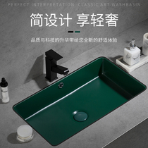 Nordic matte black countertop basin Household square embedded ceramic washbasin Bathroom washbasin basin