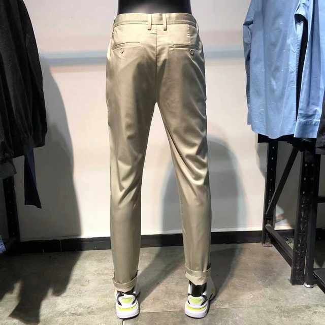 JackJones Jack Jones summer ບາງໆກະທັດຮັດເຂົ້າກັນໄດ້ khaki linen blended pants ບາດເຈັບແລະສໍາລັບຜູ້ຊາຍ